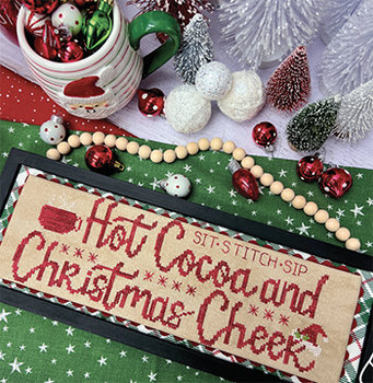 Hot Cocoa And Christmas Cheer 149w x 48h by Primrose Cottage Stitches 23-1422 YT