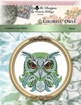 Colorful Owl Oscar Stitch Count: 99W x 87H Kitty And Me Designs