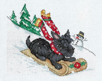 Sledding Scottie 111w x 97h by Imaginating 22-1049