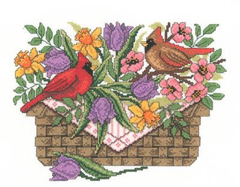 Spring Cardinals Kit 140w x 105h Diane Arthurs