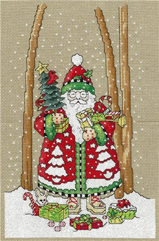 O'Christmas Tree Santa 99w x 152h Kit Mary Engelbreit