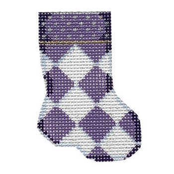 CT-2106P Harlequin Micro Mini Stocking-Purple Stocking 2 x 2.75 18 Mesh  Associated Talents