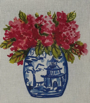 ECT903A Chinsorie w/pink flowers 10 x 10 Mesh Ellen Crimi-Trent Shown Left