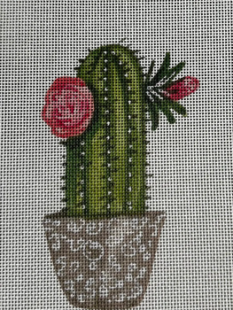 ECT479E Cactus w/flowers 5 x 5 Mesh Ellen Crimi-Trent