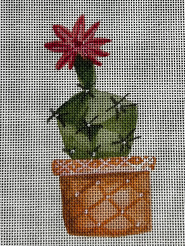 ECT479A Cactus w/flower on top 5 x 5 Mesh Ellen Crimi-Trent Bottom Left