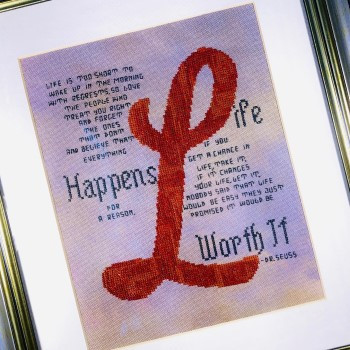 Life Is Too Short 98w x 110h by Barefoot Needleart, LLC 22-2628