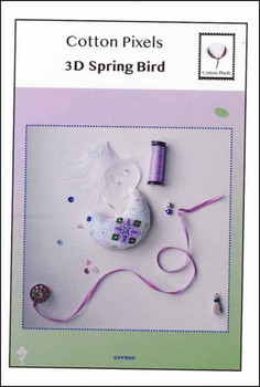 3D Spring Bird 55W x 37H Cotton Pixels  22-1635 YT