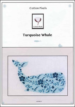 Turquoise Whale 121W x 81H Cotton Pixels 22-1642 YT