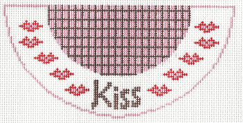 K05A* Kiss 2.5" X 5.5" #18 mesh Two Sisters Designs (Barbara Bergsten Designs)