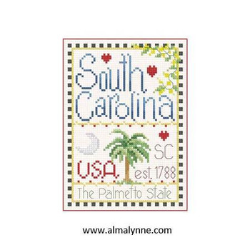 South Carolina Little State Sampler 58w x 82h Alma Lynne Originals