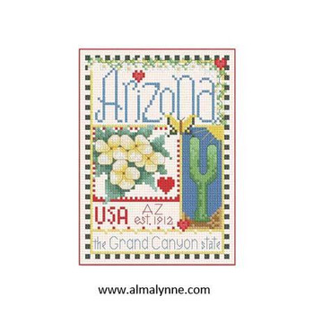 Arizona Little State Sampler 58w x 82h Alma Lynne Originals