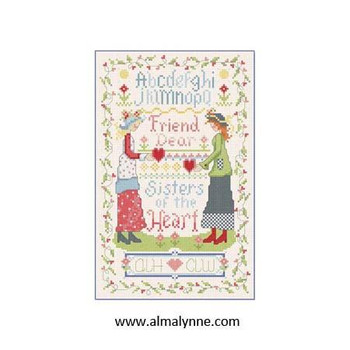 Friend Dear Sampler 83w x 132h  Alma Lynne Originals