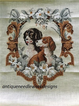 Antique Dog Panel-A Antique Needlework Design