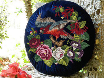 Antique Floral Parrot-E Antique Needlework Design