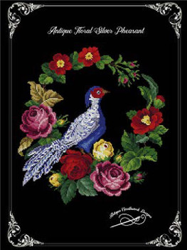 Antique Victorian Floral Pheasant -A  Antique Needlework Design