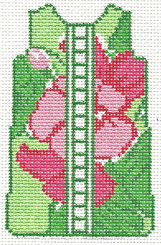 MS12A Green Shift 4" x 2.5" #18 mesh Two Sisters Designs (Barbara Bergsten Designs)