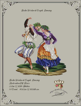 Couple Dancing -A Antique Needlework Design