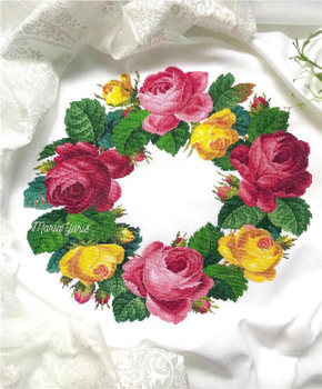 Oval Roses Bouquet - E Antique Needlework Design