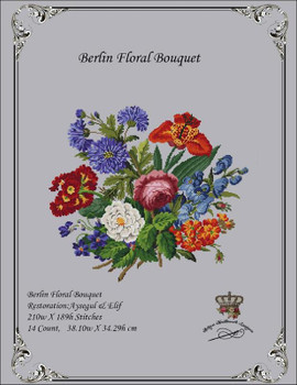 Berlin Mixed Floral Bouque Antique Needlework Design