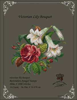 victorian Lily Bouquet-A Antique Needlework Design