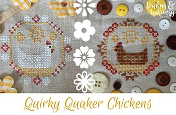 Quirky Quaker Chickens 41w x 41h by Darling & Whimsy Designs 23-1862
