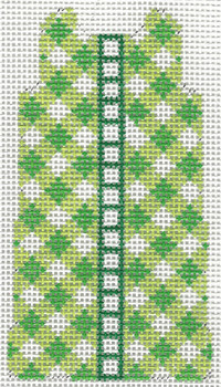 MS32A Green Gingham Shift 4" x 2.5" #18 mesh Two Sisters Designs (Barbara Bergsten Designs)