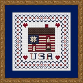 One Nation Patriotic Cabin by Happiness Is Heartmade 22-1238