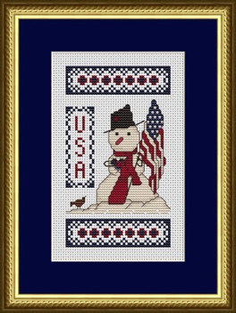 Patriotic Snowman by Happiness Is Heartmade 22-1232