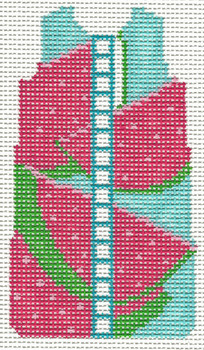 MS16A Watermelon Shift 4" x 2.5" #18 mesh Two Sisters Designs (Barbara Bergsten Designs)