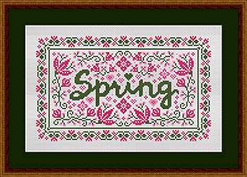 Spring Flowers And Hearts 141w x 85h by Happiness Is Heartmade 23-2194