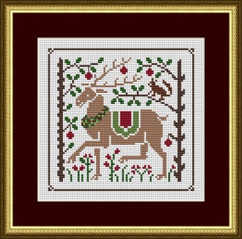 Christmas Reindeer In The Forest 79w x 77h by Happiness Is Heartmade 22-2813