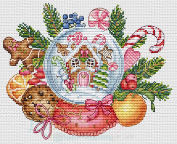 Gingerbread House Snowball 110w x 90h by Les Petites Croix De Lucie 22-3032