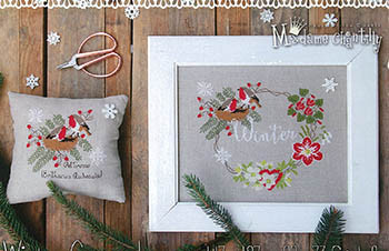 Winter Garland 147 x 127 or 88 x 73 by Madame Chantilly 22-2797  YT