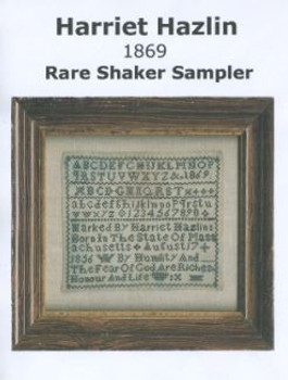 Harriet Hazlin Sampler 1869 by Sampler House, The 22-2202