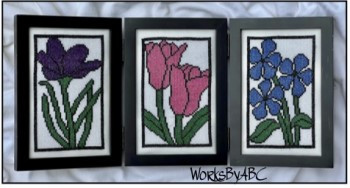 Stained Glass Flowers (Crocus,Tulips, Periwinkles) by Works By ABC 22-3102