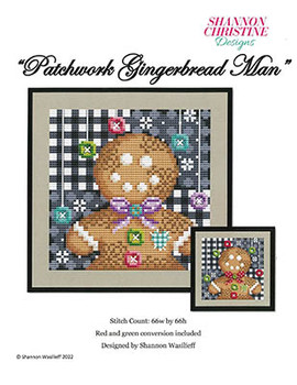 22-2473 Patchwork Gingerbread Man 66w x 66h by Shannon Christine Designs