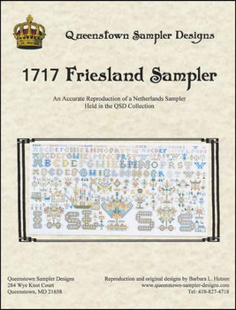 YT 1717 Friesland Sampler 248 tall x 531 wide by Queenstown Sampler Designs 
