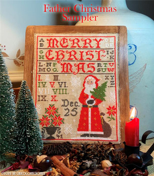 Father Christmas Sampler 105w x 137h Calico Confectionery