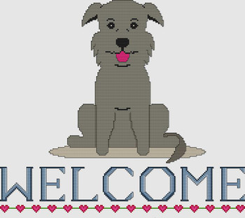 Irish Wolfhound - Welcome (Gray) 186w x 162h DogShoppe Designs