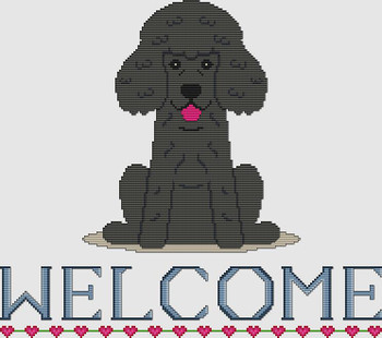 Poodle - Welcome (Black) 186w x 165h DogShoppe Designs