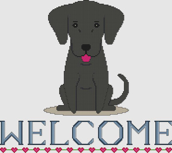 Labrador Retriever - Welcome (Black) 186w x 166h DogShoppe Designs