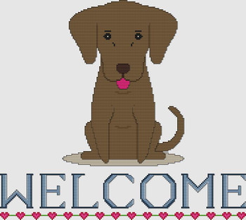 Labrador Retriever - Welcome (Chocolate) 186w x 166h DogShoppe Designs