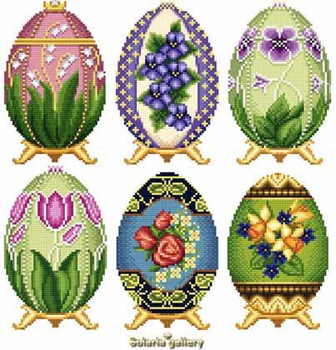 Easter Eggs in Faberge Style - Collection 2 49W x 76H each design Solaria Gallery
