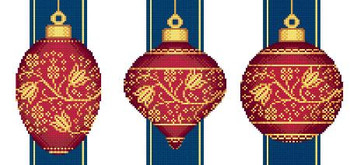 Red Faberge Christmas Ornaments Collection 2 (3 designs) 67W x 95H each designSolaria Gallery