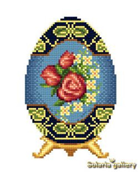 Easter Egg with Rose Motif 49W x 76H Solaria Gallery