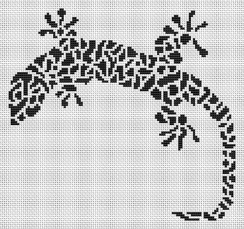 WW140 Tribal Salamander White Willow Stitching