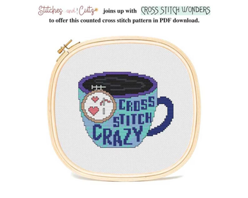 Cross Stitch Crazy Mug Counted Cross Stitch Patterns Plus Wood Blank Wonders StitchesandCutz