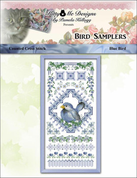 Bird Sampler Blue Bird 89w x 196h Kitty And Me Designs