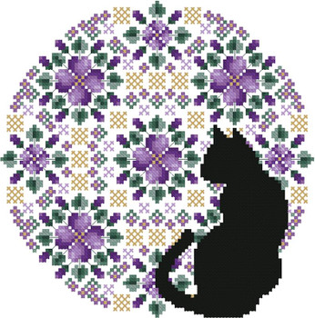 Cat And Mandala May 97 stitches square Kitty And Me Designs