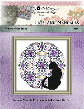 Cat And Mandala May 97 stitches square Kitty And Me Designs